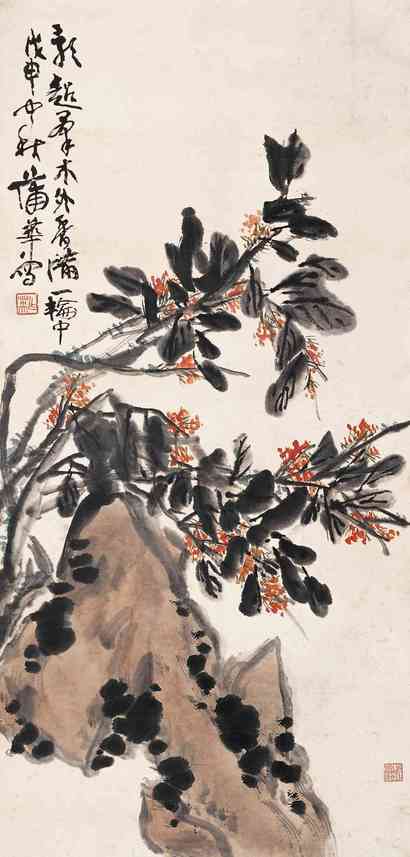 蒲华 1902年作 金桂 立轴